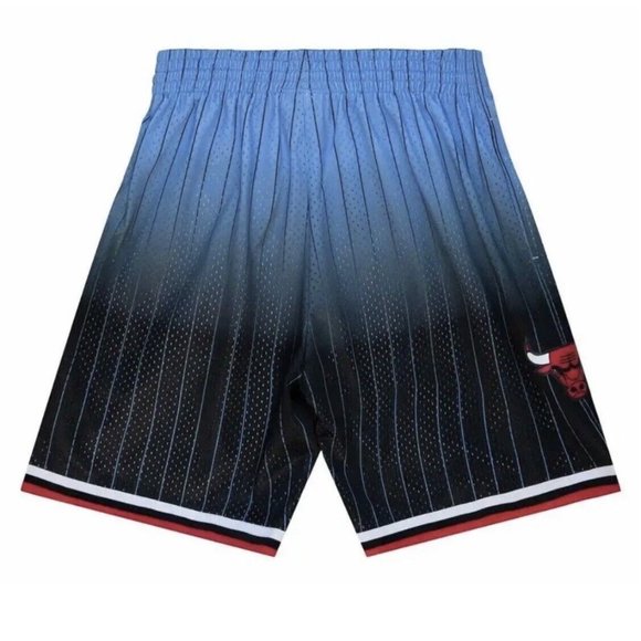 🆕 Mitchell & Ness Chicago Bulls 1995 Fadeaway Swingman Shorts Blue Black Jordan - Picture 2 of 2